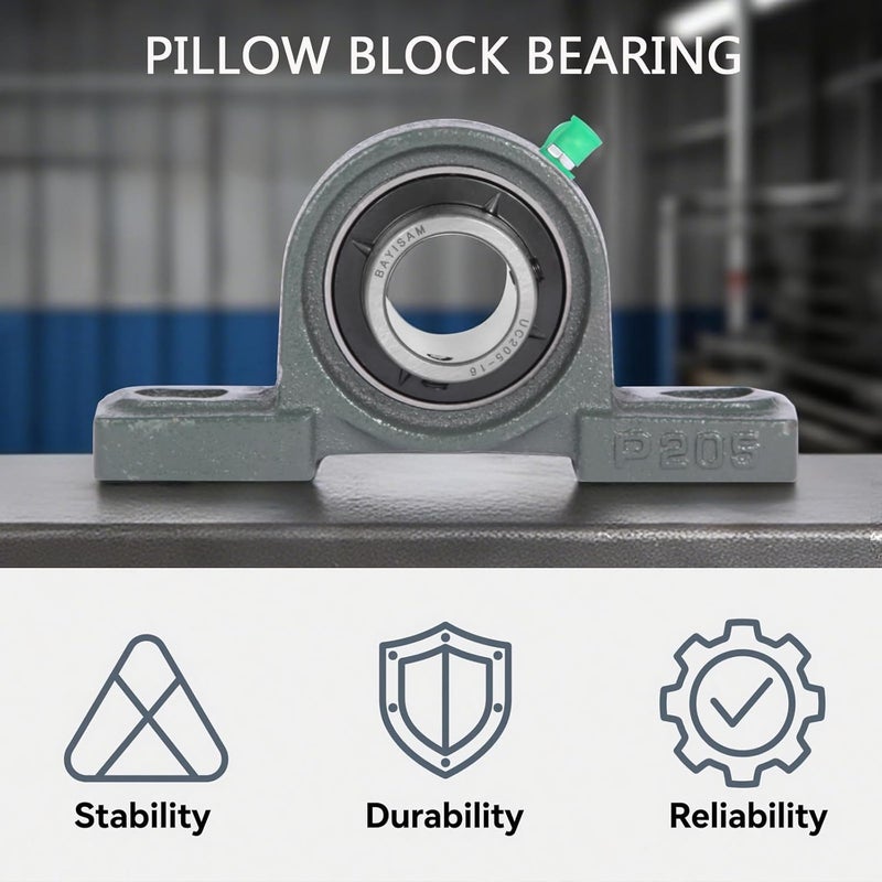 bayisam 4 Pack UCP205-16 Mounted Pillow Block Ball Bearing,Bearing Steel Bearings 1" Bore with 8 Sets for Installing Bolts and Nuts - Image 2